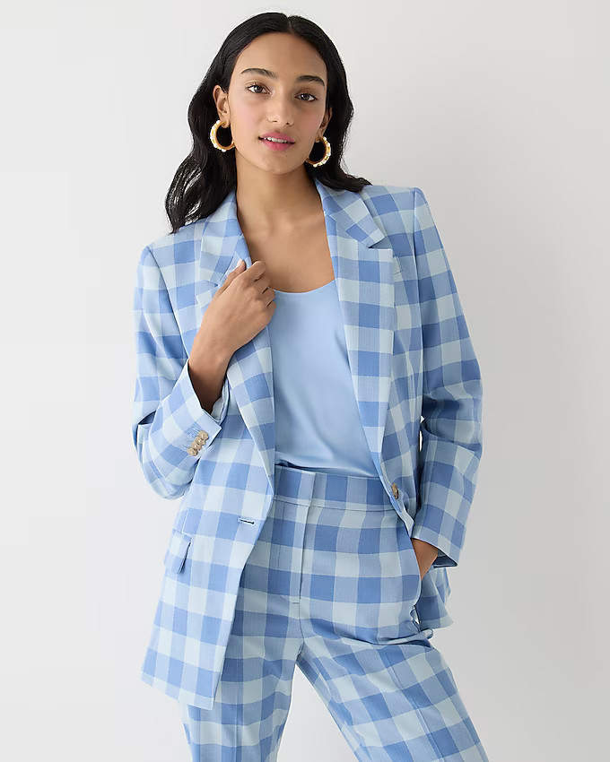 Collection Willa blazer in gingham Italian city wool blend | J. Crew US