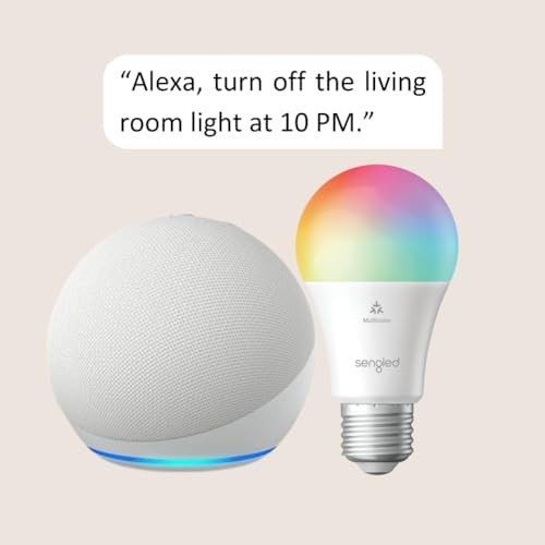Echo Dot (5th Gen) | Glacier White with Sengled Smart Color Bulb | Amazon (US)