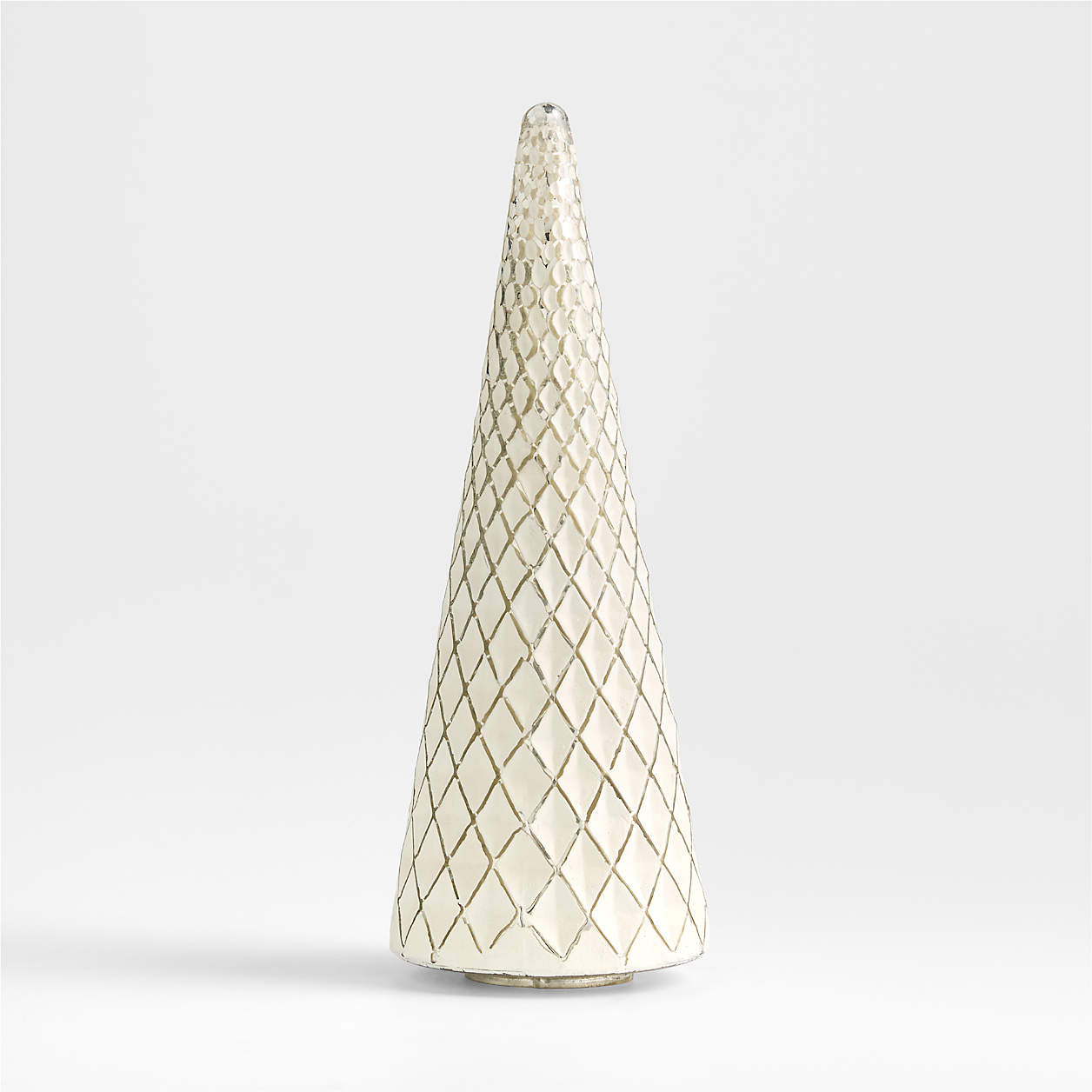 Winter Wonderland Silver Diamond Glass Holiday Tree Extra Large 18" + Reviews | Crate & Barrel | Crate & Barrel