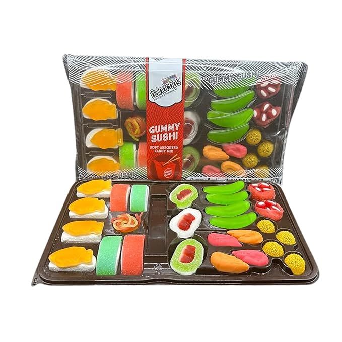 Raindrops - Gummy Candy Large Sushi Bento Box - Yummy Gummy Food Looks Just Like a Sushi - Men's ... | Amazon (US)