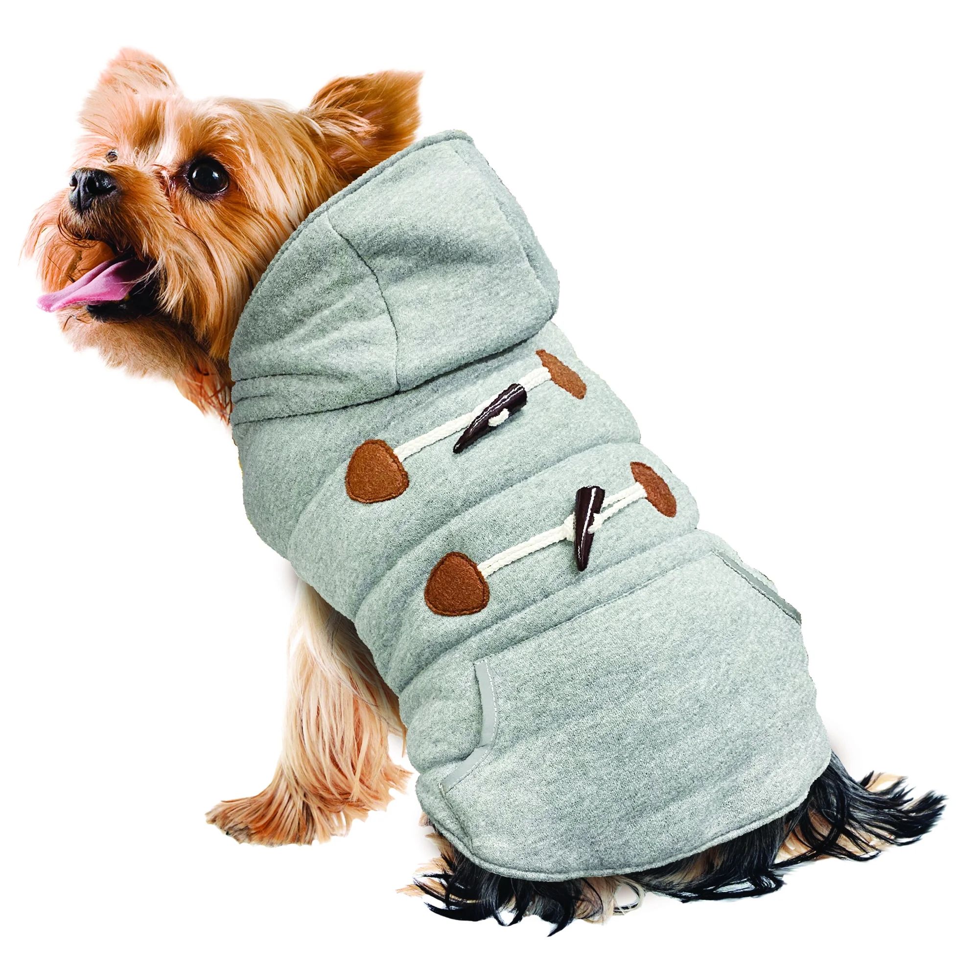 Fetchwear Heather Grey Insulated Hoodie With Pocket and Toggles For Dogs, Small | Walmart (US)
