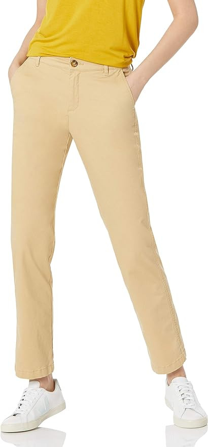 Amazon Essentials Women's Slim Fit, Straight Leg Mid-Rise Stretch Twill Chino Pant | Amazon (US)