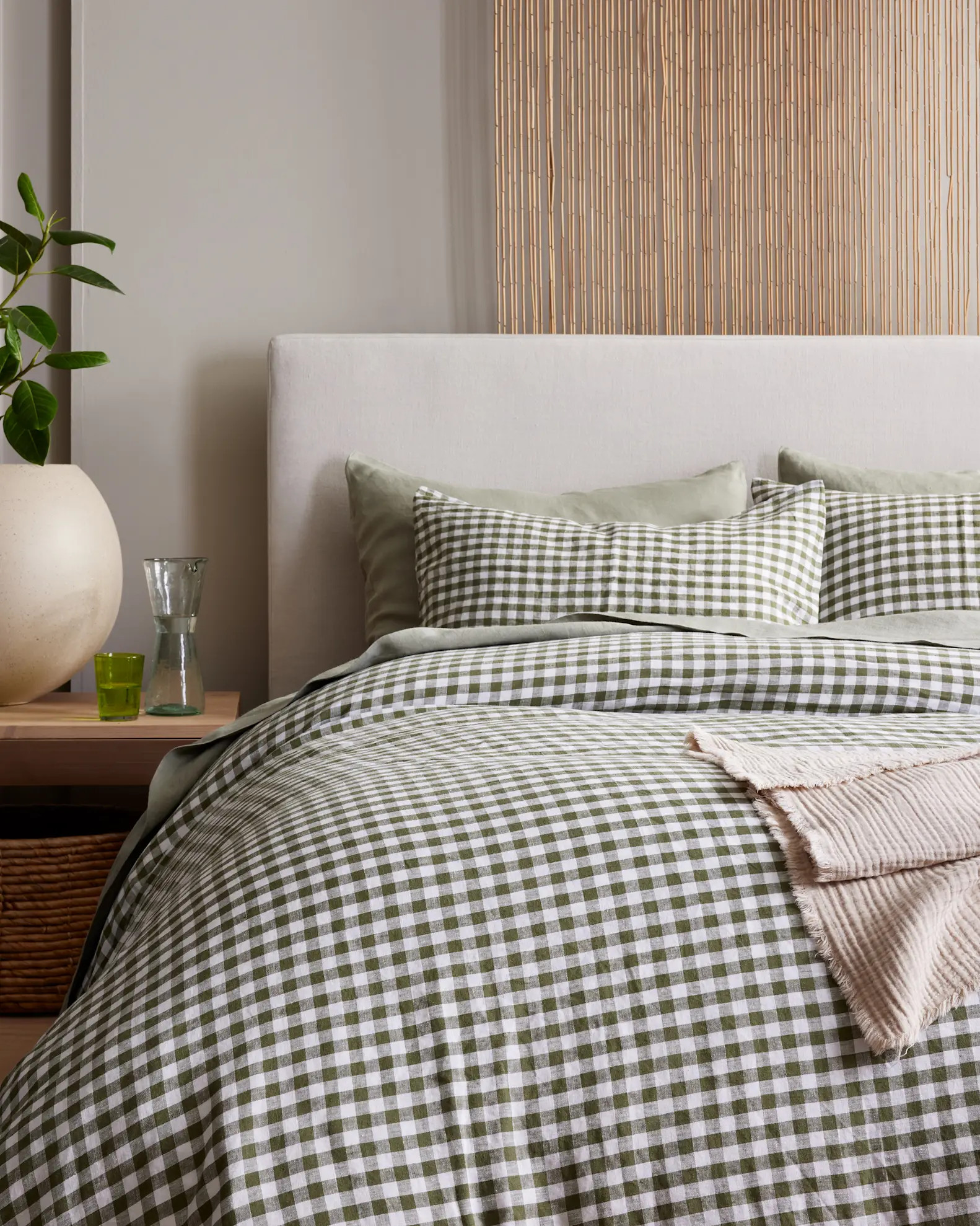 European Linen Gingham Duvet Cover Set | Quince