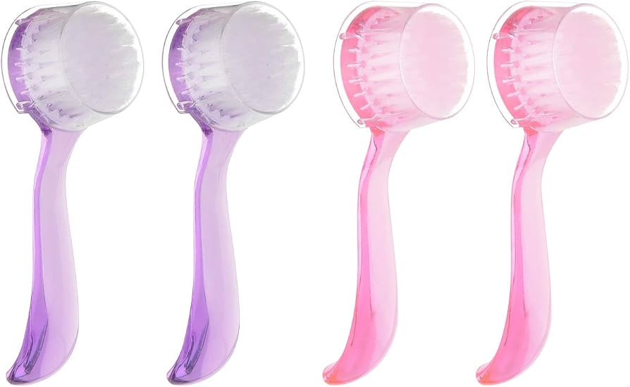 CM Pack of 4 Nail Brushes Manicure Fingernail Scrubbing Cleaning Brushes with Round Cover Long Ha... | Amazon (US)