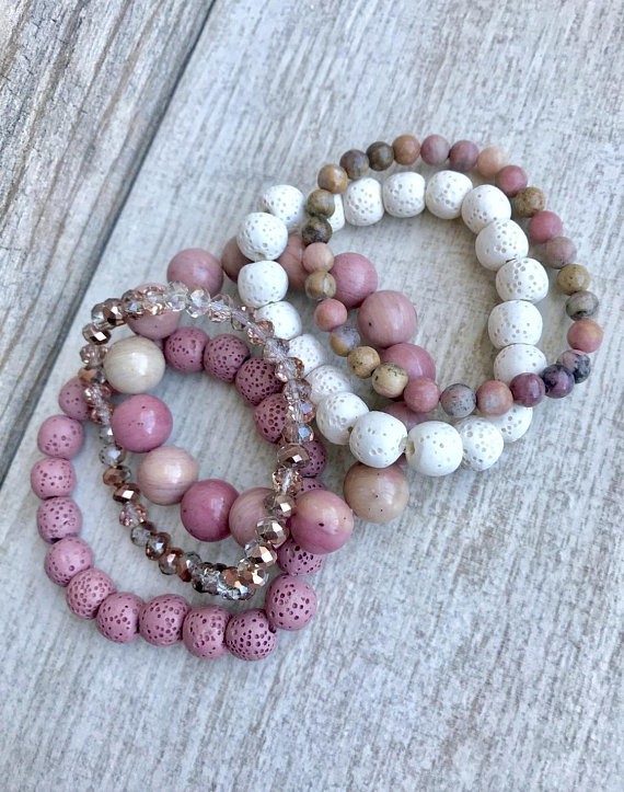 Dahlia, Bracelet Stack, Mauve bracelet, handmade bracelet, bead bracelet, Arm Stacks | Etsy (US)