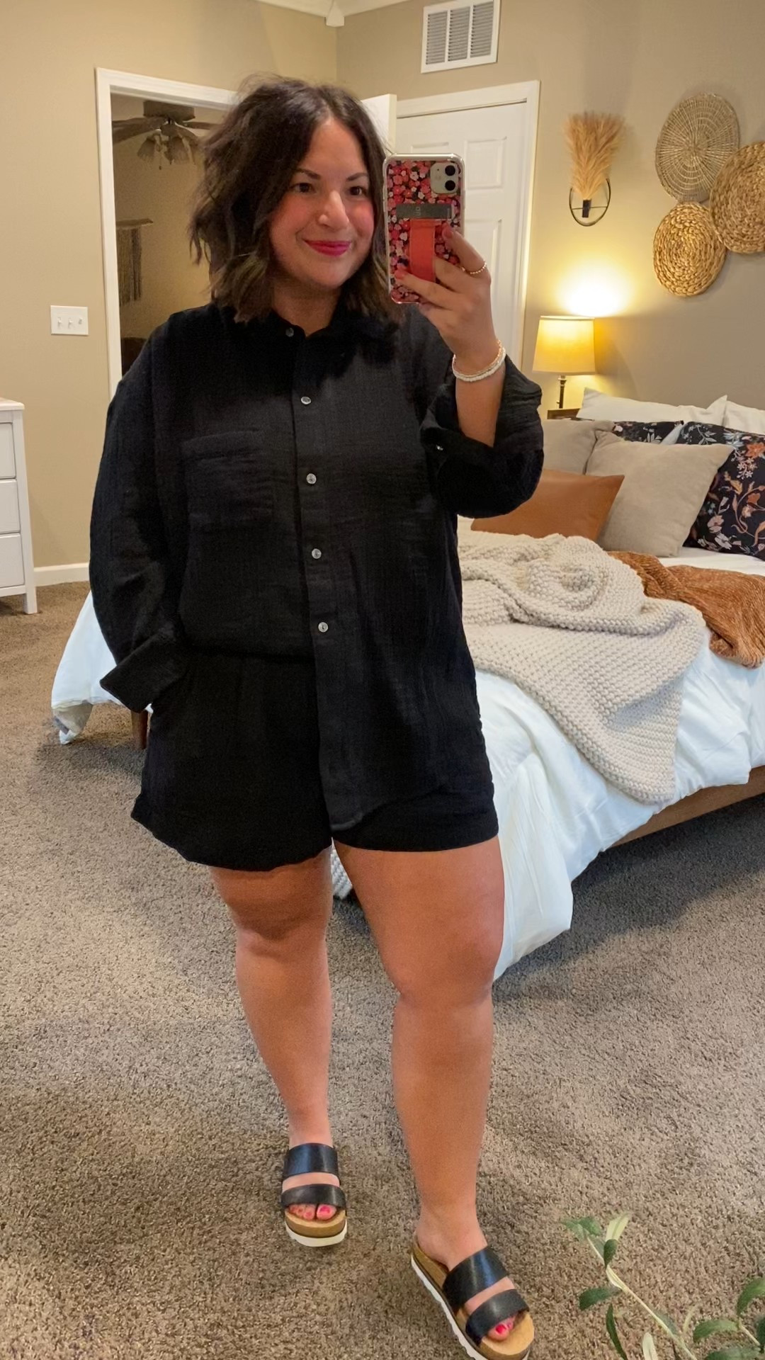 These pieces from Walmart can be mixed & matched! They are so comfortable & the fabric is light & breathable!

sandals: fit true to size // wearing a 5
shorts: fit true to size // wearing a large (part of a set)
button up: fits true to size // wearing a large 

 #LTKSeasonal #LTKMidsize #LTKStyleTip