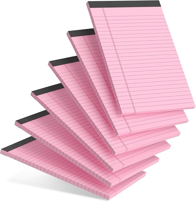AILZFEI 6pcs Small Note Pad 5x8 College Ruled Pink Legal Pads Paper Notepads 6 Pack Study Back Wr... | Amazon (US)