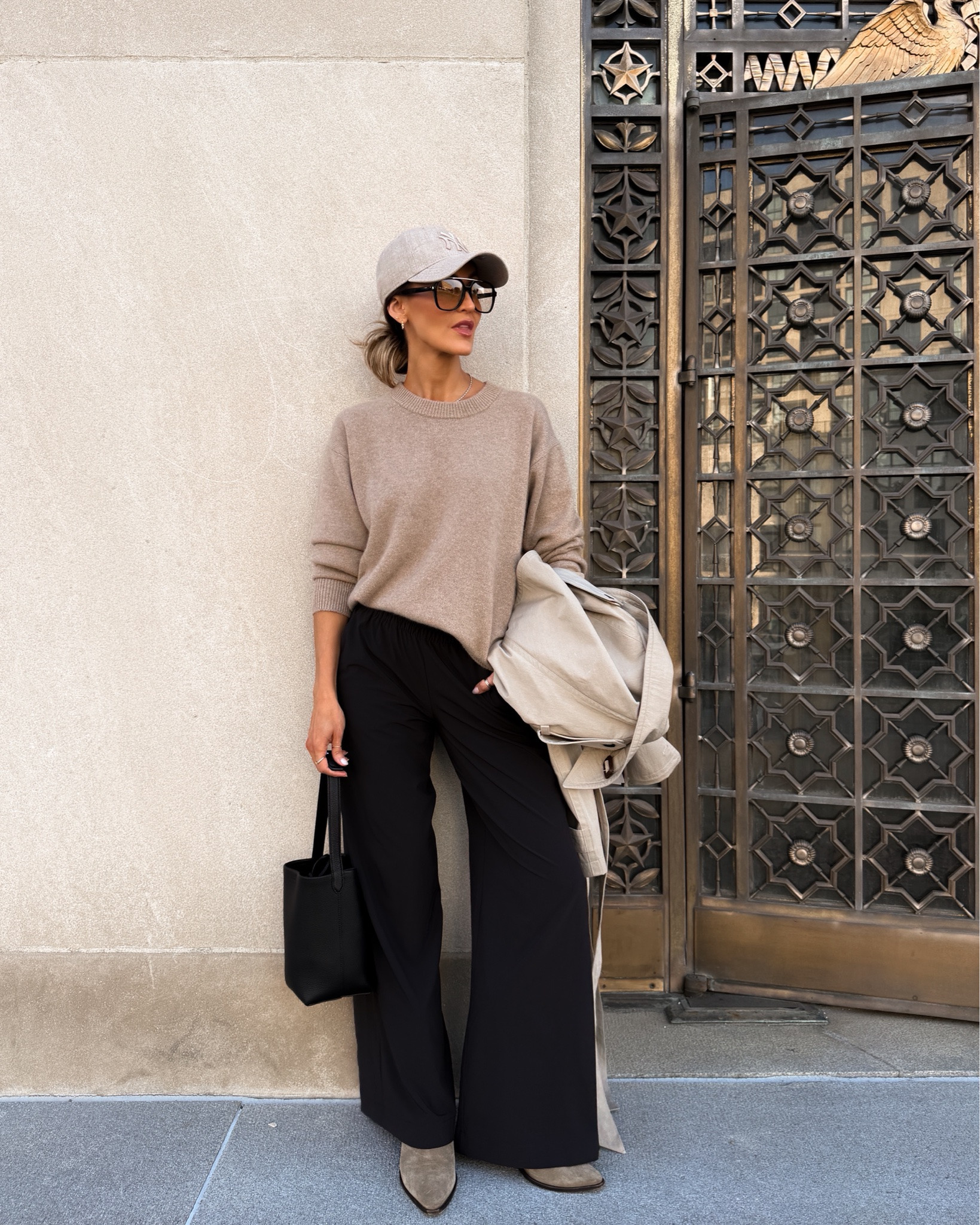 From Pilates to Polished ☕️ taupe and black edition. Comment SHOP and I’ll send you all the links! 

Start with a simple set for your workout sesh, then layer a comfy wide leg pull up pant, a cashmere crewneck and and oversized trench over it! The pieces are lightweight, comfortable, and polished enough to run errands, meetings, or coffee without feeling underdressed.

Vuori pants are the most comfy, I’ve traveled in them multiple times and they are comfortable and lightweight, this cashmere sweater is so lux, the trench is O/S and the perfect oversized fit! Alô set size xs legging and small top

#LTKgrwm #LTKootd #LTKfitnessgoals