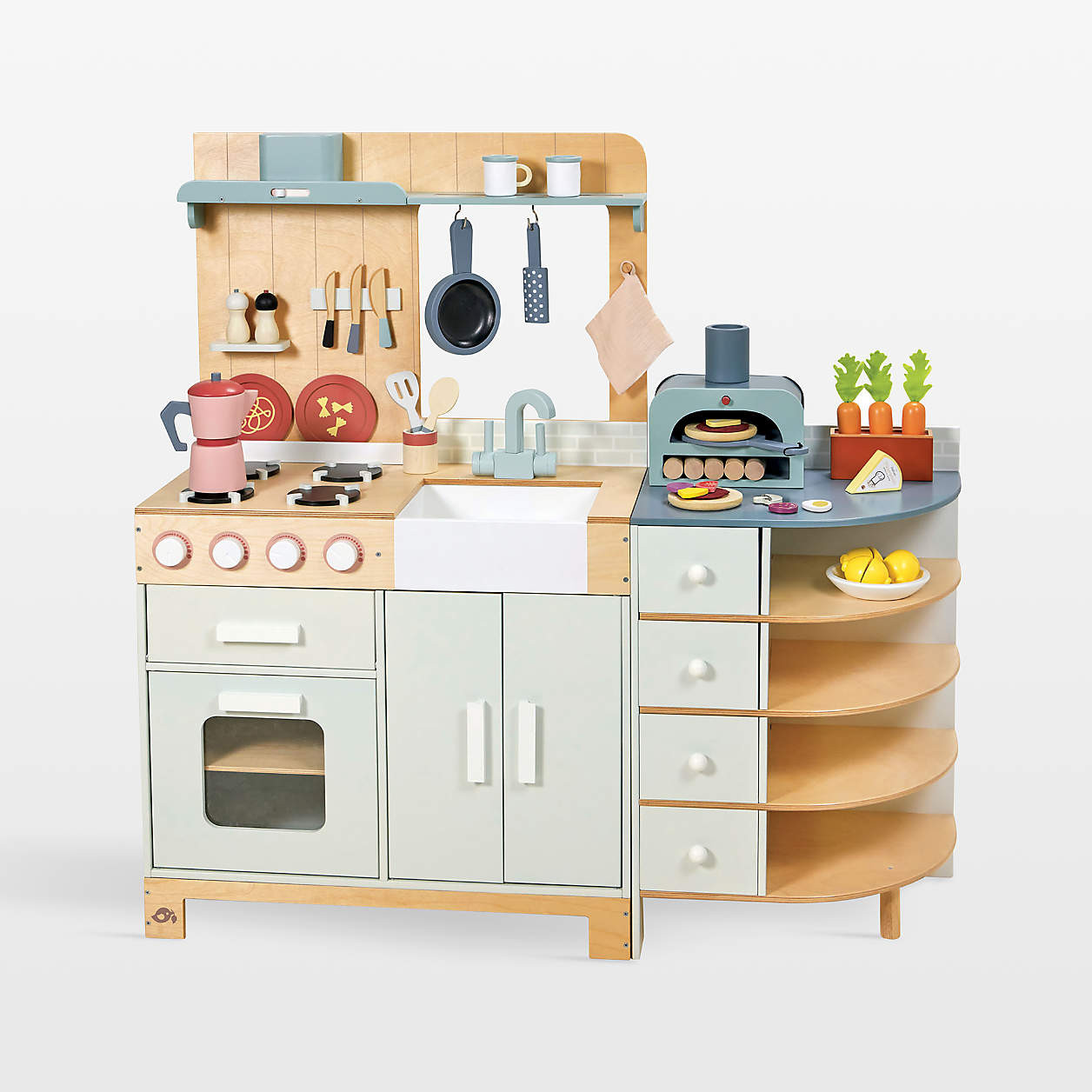 Tender Leaf La Fiamma Grand Kids Wooden Play Kitchen + Reviews | Crate & Kids | Crate & Barrel