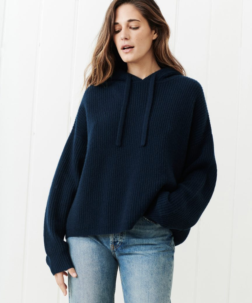 Cashmere Fisherman Hoodie - Navy | Jenni Kayne | Jenni Kayne