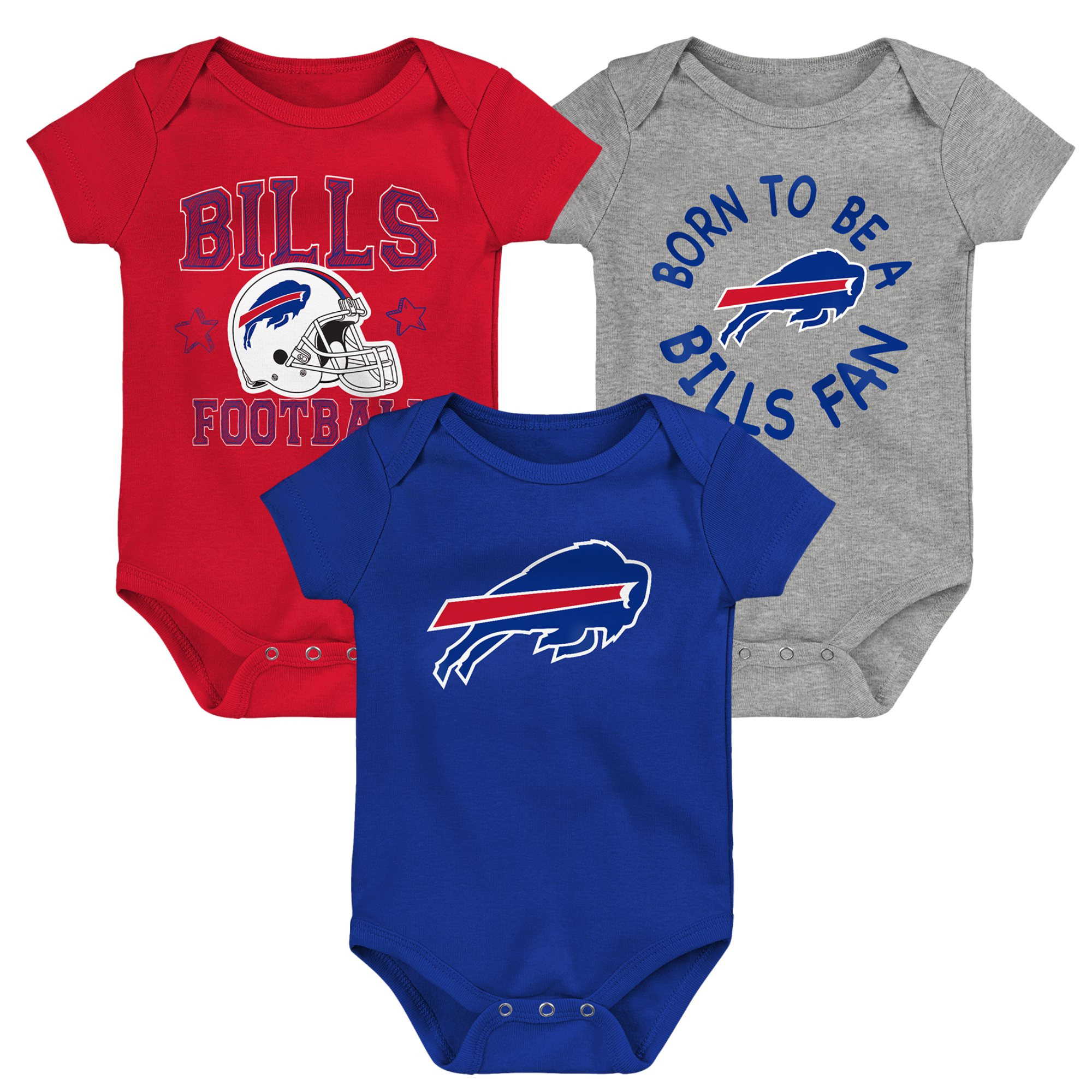 Infant Buffalo Bills Royal/Red/Gray Born to Be 3-Pack Bodysuit Set | NFL Shop