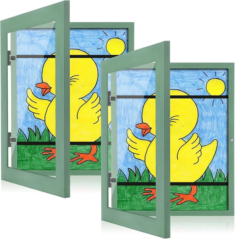 [2-Pack] Kids Art Frames, 8.5x11 Front Opening Kids Artwork Frames Changeable, Olive Green Artwor... | Amazon (US)