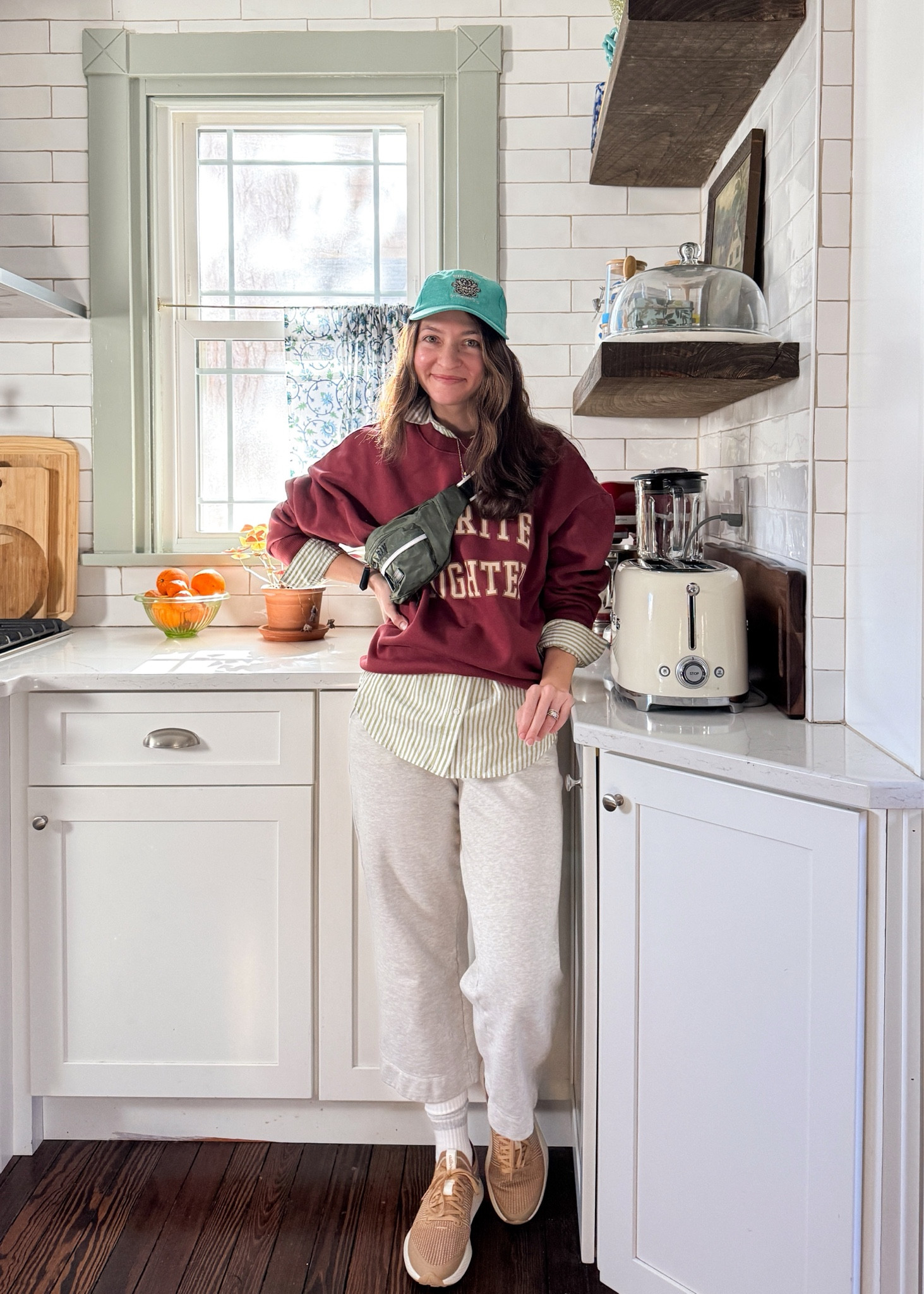 Wearing vs. styling… added a button down to this oversized sweatshirt for a little polish because comfort/cozy over everything in the winter 🥶🤷🏻‍♀️🥰 

#LTKStyleTip #LTKActive #LTKSeasonal