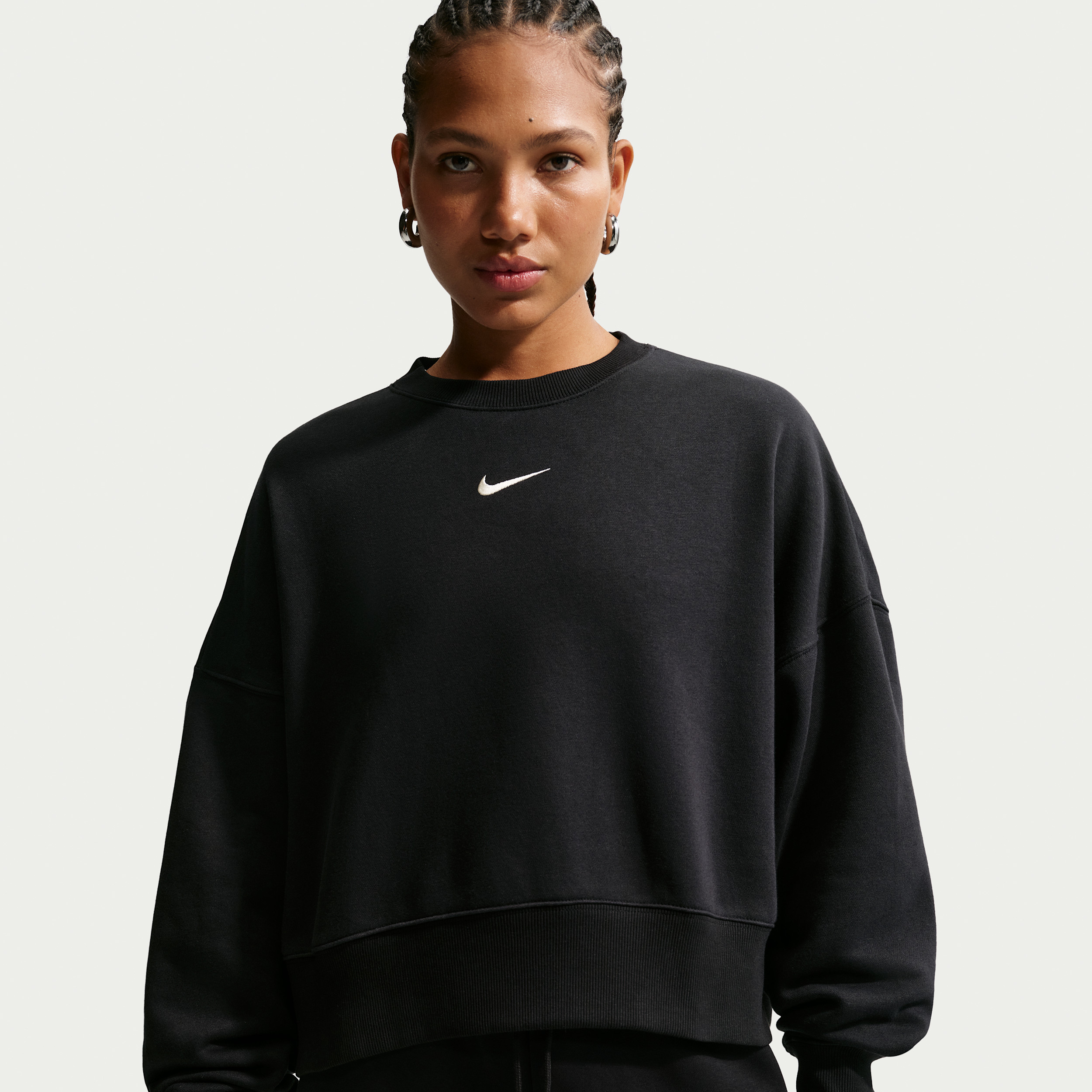Women's Nike Sportswear Phoenix Fleece Over-Oversized Crew-Neck Sweatshirt in Black | DQ5761-010 | Nike (US)