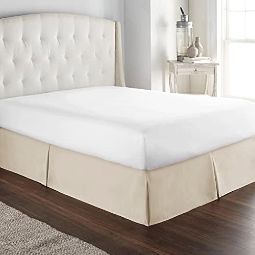 HC Collection Cream King Bed Skirt - Dust Ruffle w/ 14 Inch Drop - Tailored, Wrinkle & Fade Resistan | Amazon (US)