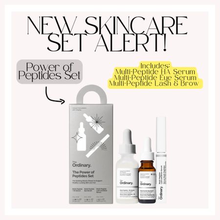 There is a NEW Ordinary Set and it’s all about Peptides! This set includes: A Peptide serum, Peptide eye serum and the Peptide lash & brow serum. Target signs of aging and achieve fuller/denser lashes and brows! 

#LTKbeauty #LTKHoliday #LTKSeasonal