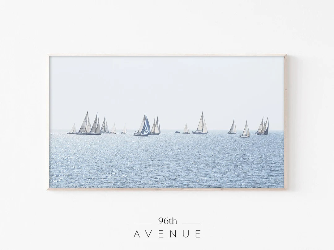 Samsung Frame Tv Art | Sailboats | Ocean Tv Art | Digital Art for Tv | Coastal Tv Art - Etsy | Etsy (US)