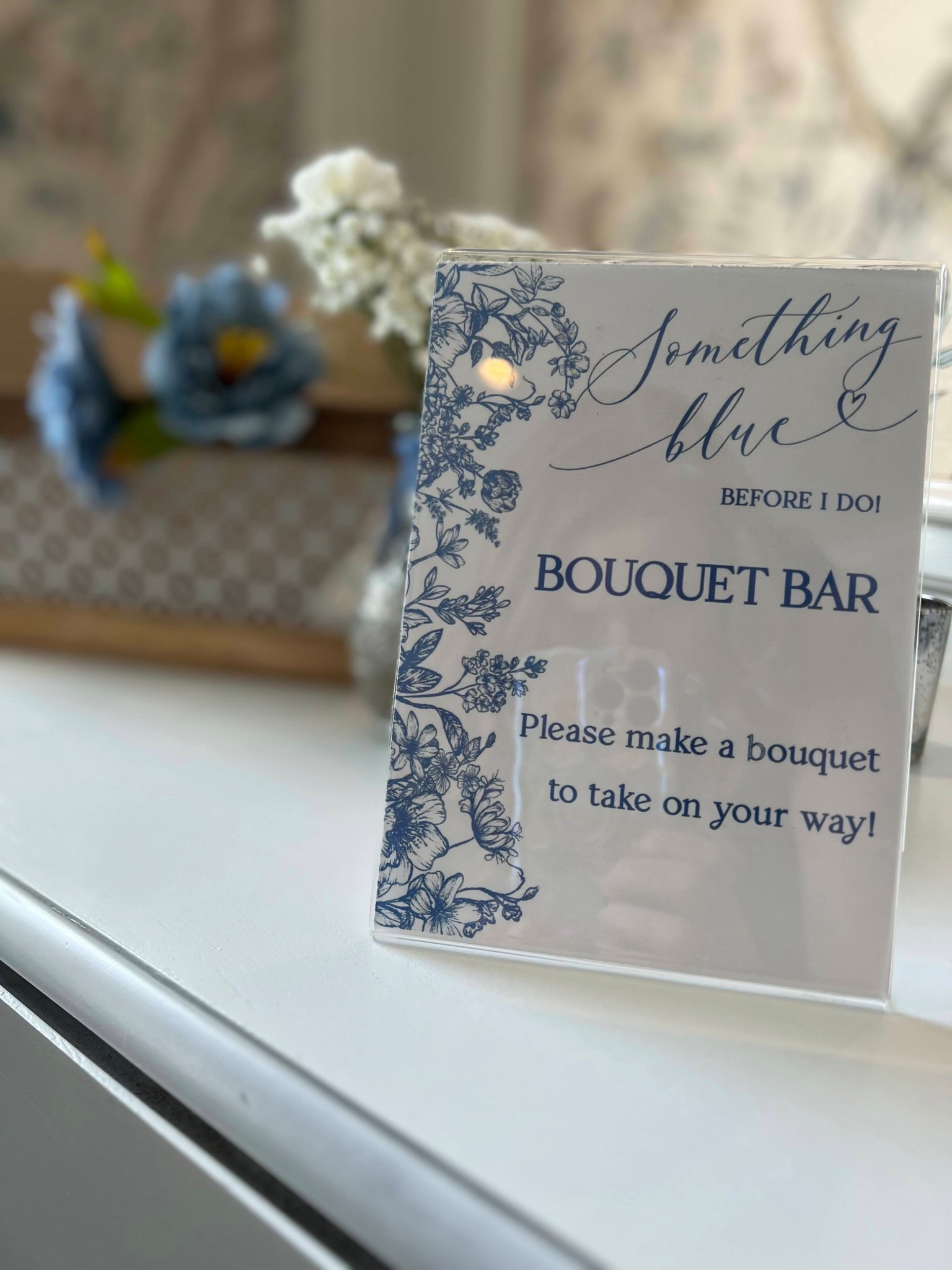Something Blue Before I Do bouquet bar 