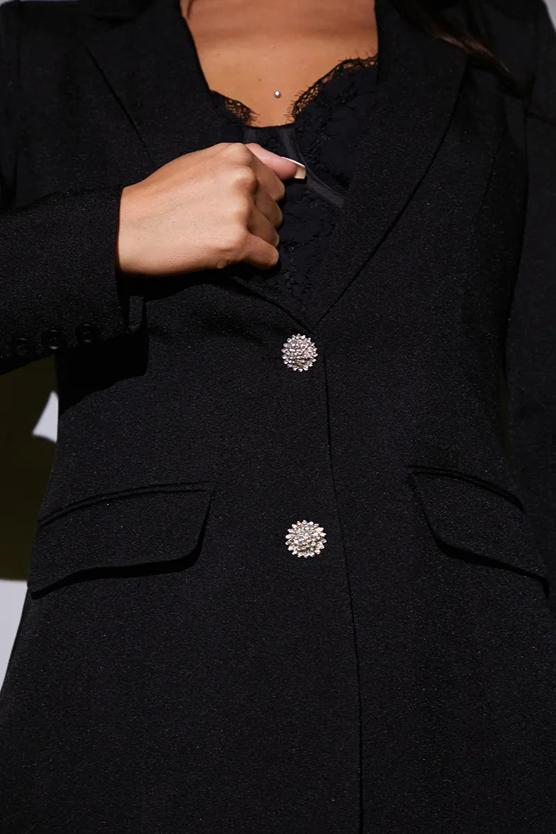 Tailored Blazer With Diamante Buttons | In The Style