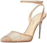 Jessica Simpson Womens Pirrie Metallic Pointed Toe Heels Beige 8.5 Medium (B,M) | Amazon (US)