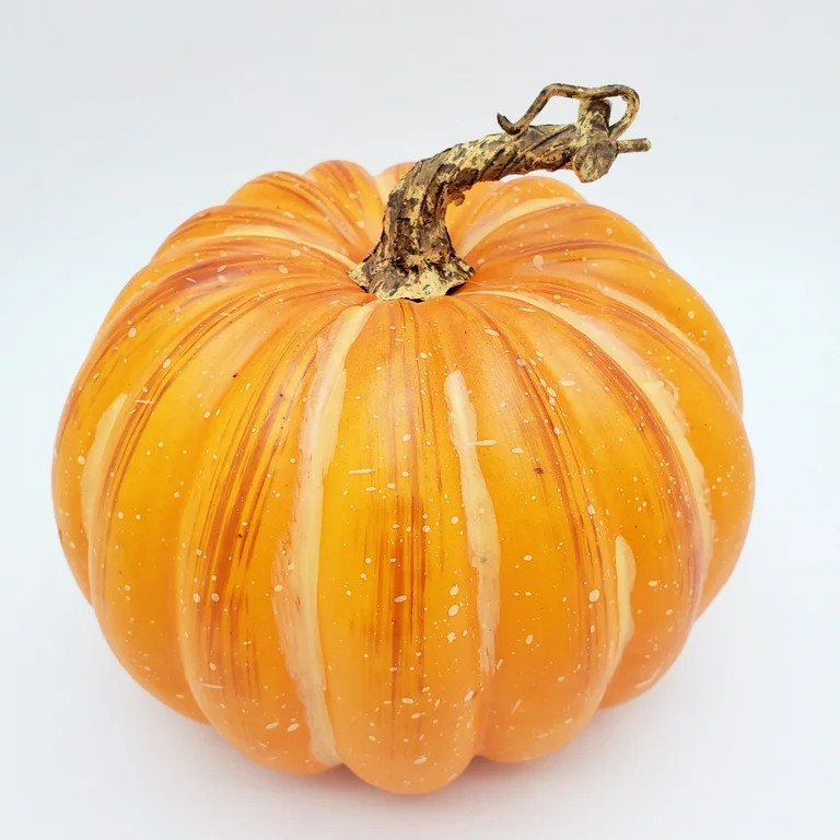 Way to Celebrate Harvest Natural Short Orange Brushed Foam Pumpkin 7” - Walmart.com | Walmart (US)