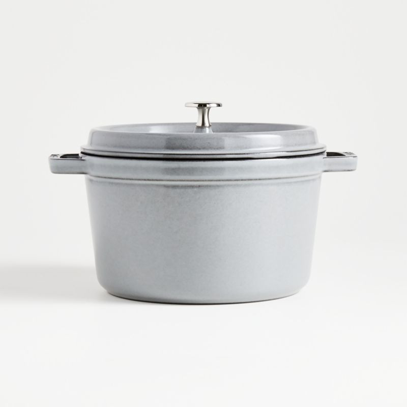 Staub 5-Qt. Graphite Tall Round Cocotte + Reviews | Crate and Barrel | Crate & Barrel