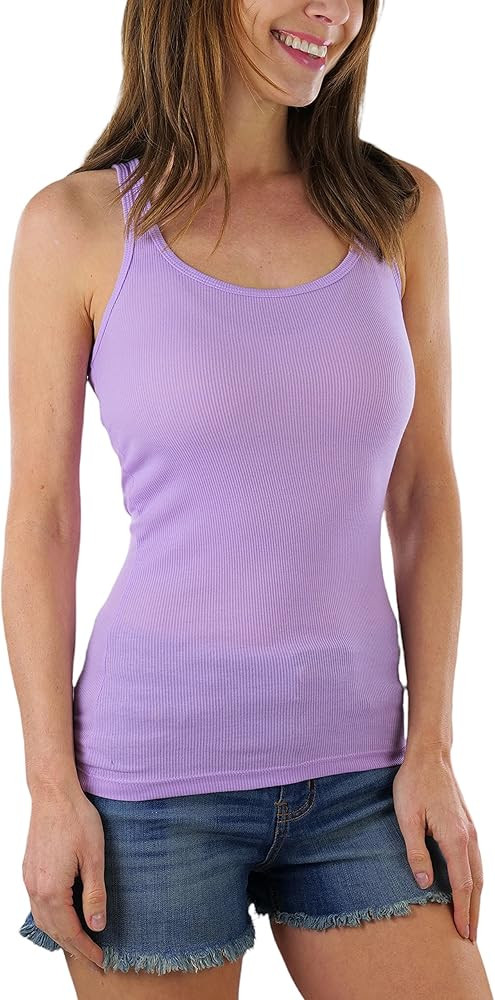 ToBeInStyle Women’s Essential Ribbed Racerback Versatile Layering Cotton Blend Tank Top | Amazon (US)