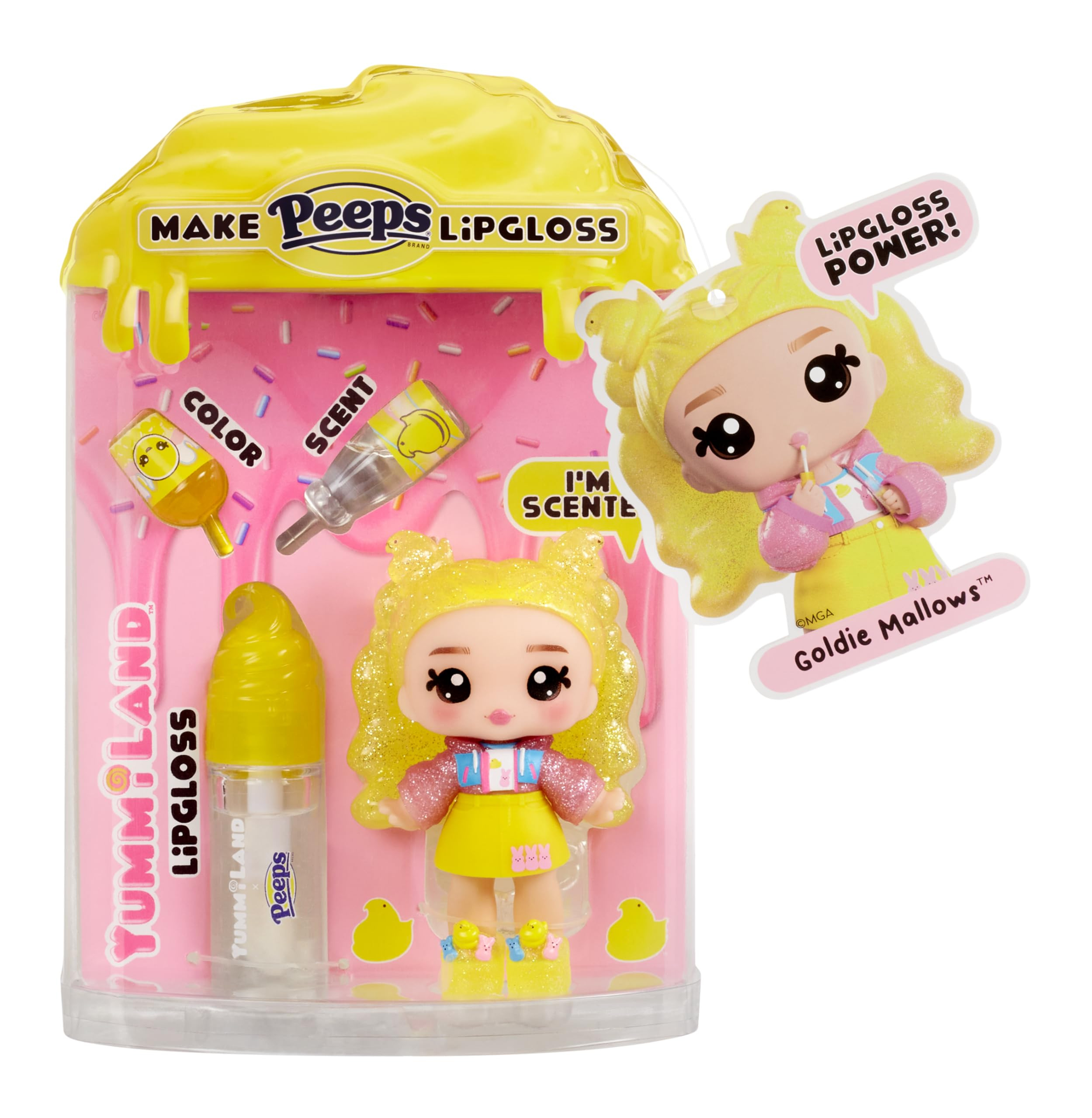 Yummiland x Peeps Lip Gloss Doll – Goldie Mallows, Ages 4+ | Amazon (US)