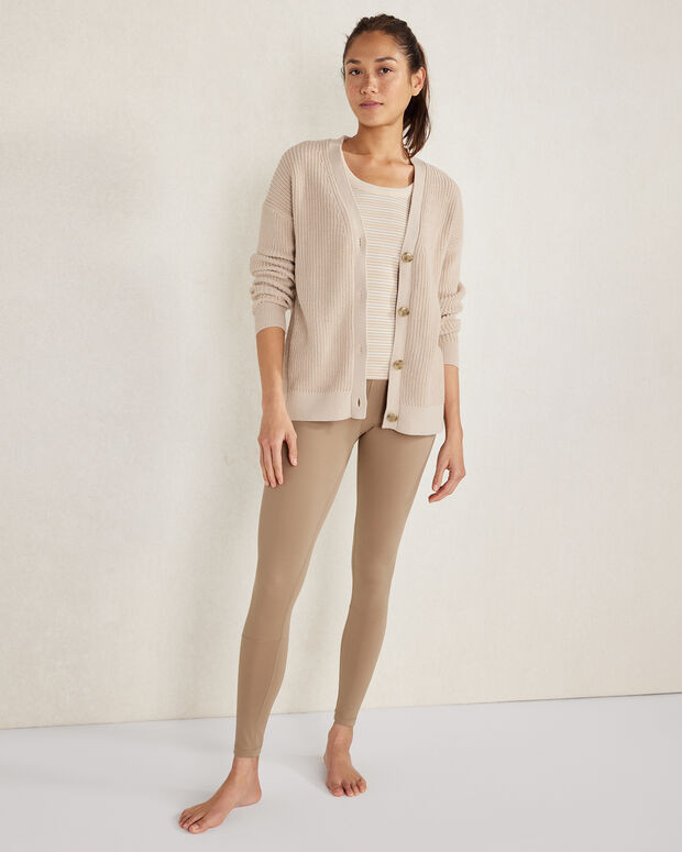 Organic Cotton Shaker Stitch Cardigan | Talbots