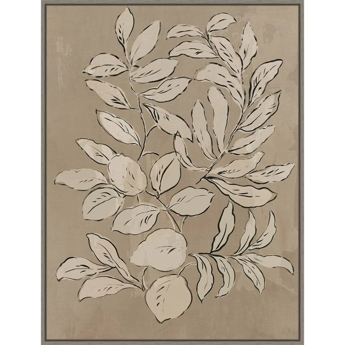23" x 30" Leaves Sketches II by Asia Jensen Framed Canvas Wall Art Print - Amanti Art: Modern Bot... | Target