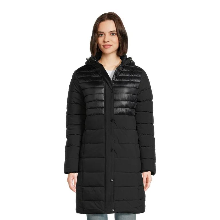 Big Chill Women's Down Blend Long Tech Stretch Jacket with Hood | Walmart (US)