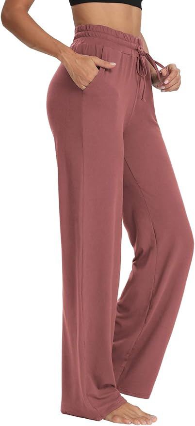 Sarin Mathews Womens Yoga Sweatpants Wide Leg Lounge Pajamas Pants Drawstring Workout Comfy Jogge... | Amazon (US)