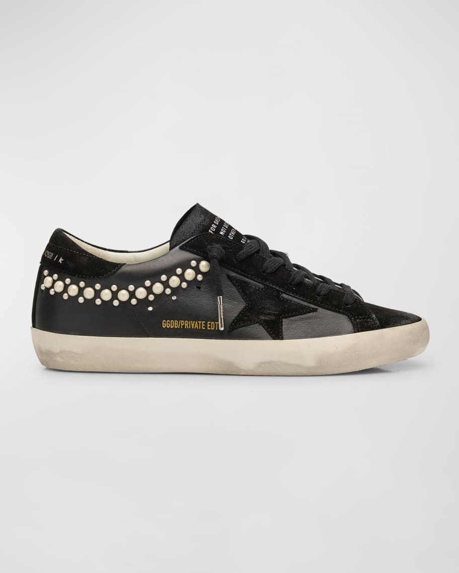 Golden Goose Superstar Pearly Stud Leather Low-Top Sneakers | Neiman Marcus