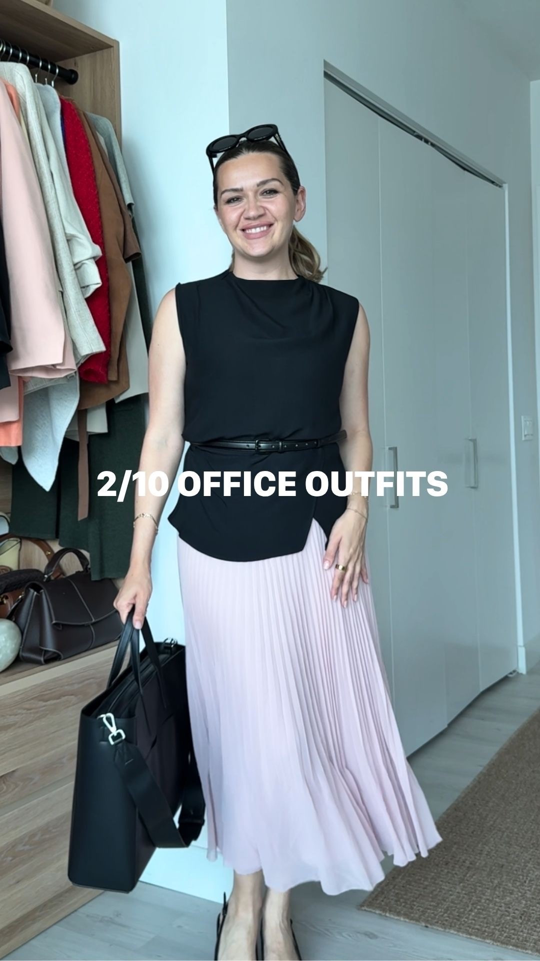 
I loveeeeepowder pink and I know a lot of people don’t think to pair it with black because it’s such a stark contrast - but I feel like this outfit is proof that it just ✨does✨ work. 


I also love how flowy both of these pieces are. It’s a perfect Outfit formula for when you just want to be super comfortable, but still quite dressed up 🩰🖤

The skirt is $50 off right now! 👀

I’m 5’7 | 36 D 
Skirt ARITZIA - Medium, has elastic weight span, nice and comfortable
Top MANGO - M fits a little loose 
Shoes WHBM - 8.5 true to size
Bag CALPAK 
Belt AMAZON 

#LTKSaleAlert #LTKSeasonal #LTKWorkwear