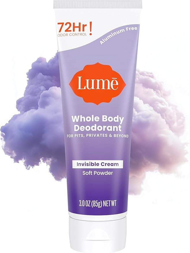 Lume Whole Body Deodorant - Invisible Cream Tube - 72 Hour Odor Control - Aluminum Free, Baking S... | Amazon (US)