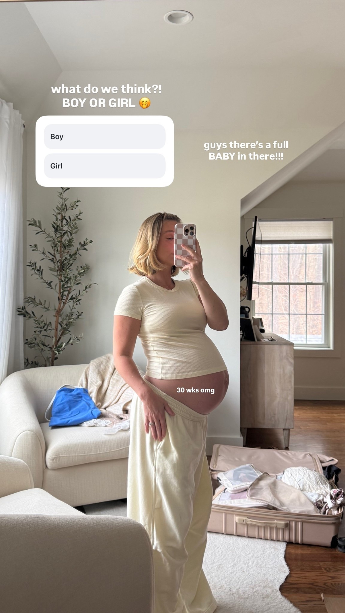 30 wks omg guys there’s a full BABY in there!!! what do we think?! BOY OR GIRL 🤭

#LTKmomlife #LTKootd #LTKBump