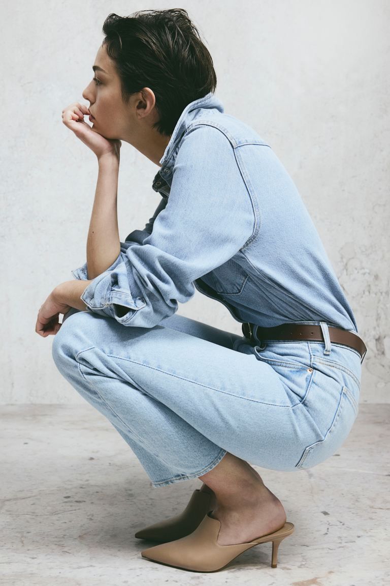Slim Straight High Ankle Jeans - Light denim blue - Ladies | H&M US | H&M (US + CA)