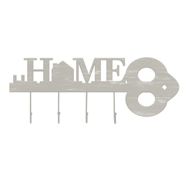 Home Wall Sign eith Hooks, 8X20 | At Home