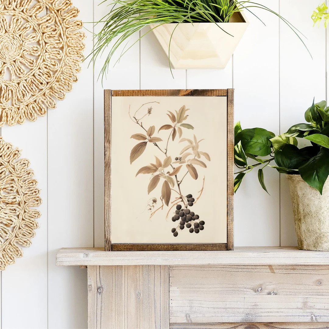 Blueberry Bush Botanical Canvas Printed Sign - Etsy | Etsy (US)