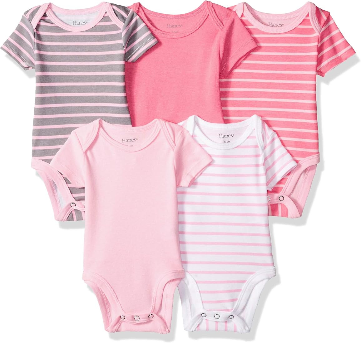 Hanes Baby Bodysuits, Ultimate Flexy Short Sleeve for Boys & Girls, 5-Pack | Amazon (US)