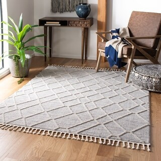 Safavieh Marrakech Bohemian & Eclectic Oriental Ivory/Grey Polyester Rug (4' x 6' - Grey) | Bed Bath & Beyond