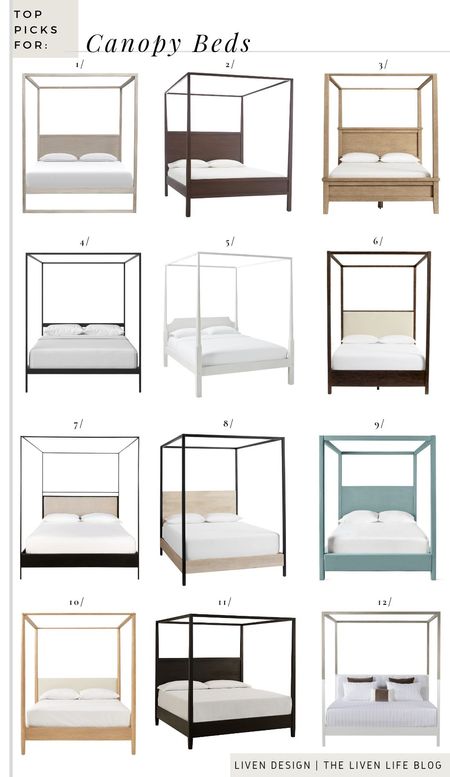 Canopy bed. 4 poster bed. Bedroom furniture. Wood bed. Traditional bed. Modern bed. Upholstered bed. Woven bed. 

#LTKSeasonal #LTKHome #LTKSaleAlert