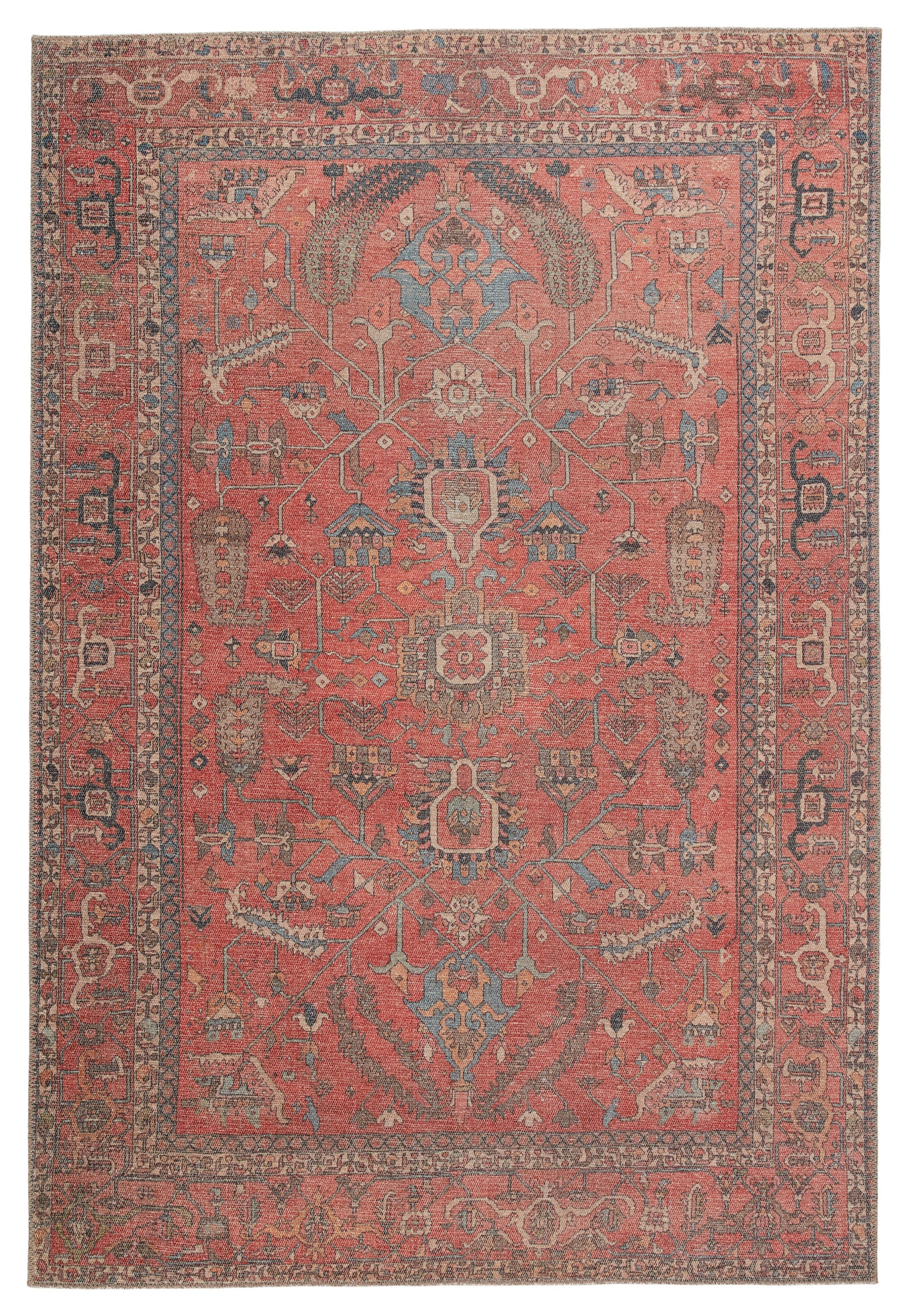 Galina Oriental Red & Blue Rug | Burke Decor