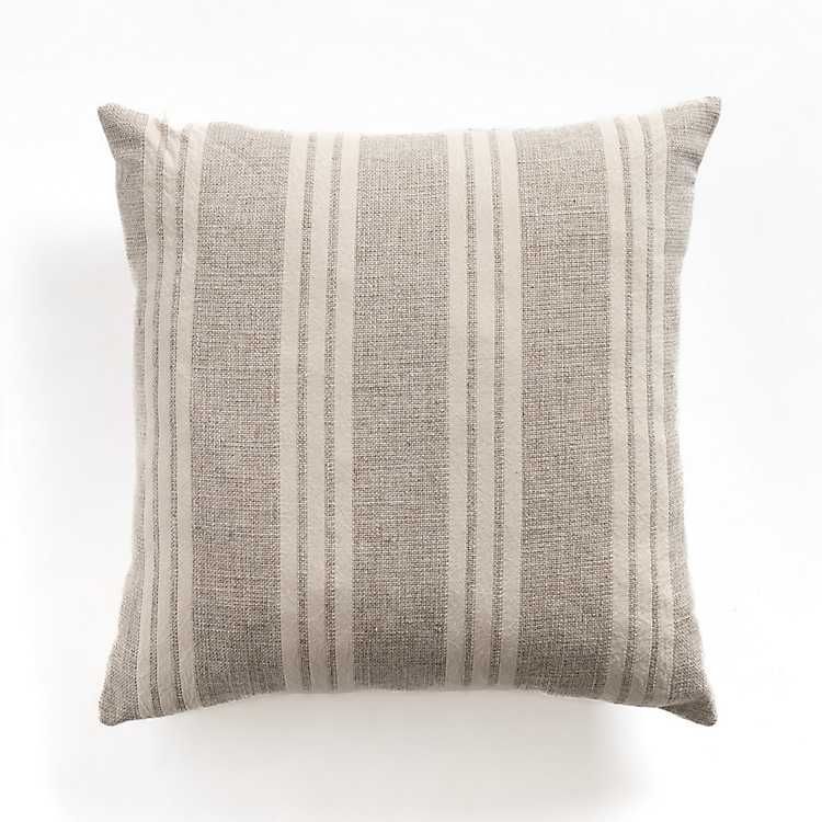 New! Ivory Providence Stripe Pillow | Kirkland's Home