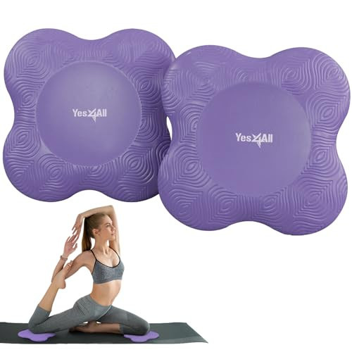 Yes4All Yoga Knee Pads Pair, Thick Yoga Kneeling Pad for Pilates Exercise, 13/16 Inches Cushion Knees Elbow Mat Supplies for Women & Men, Fitness, Travel, Purple | Amazon (US)