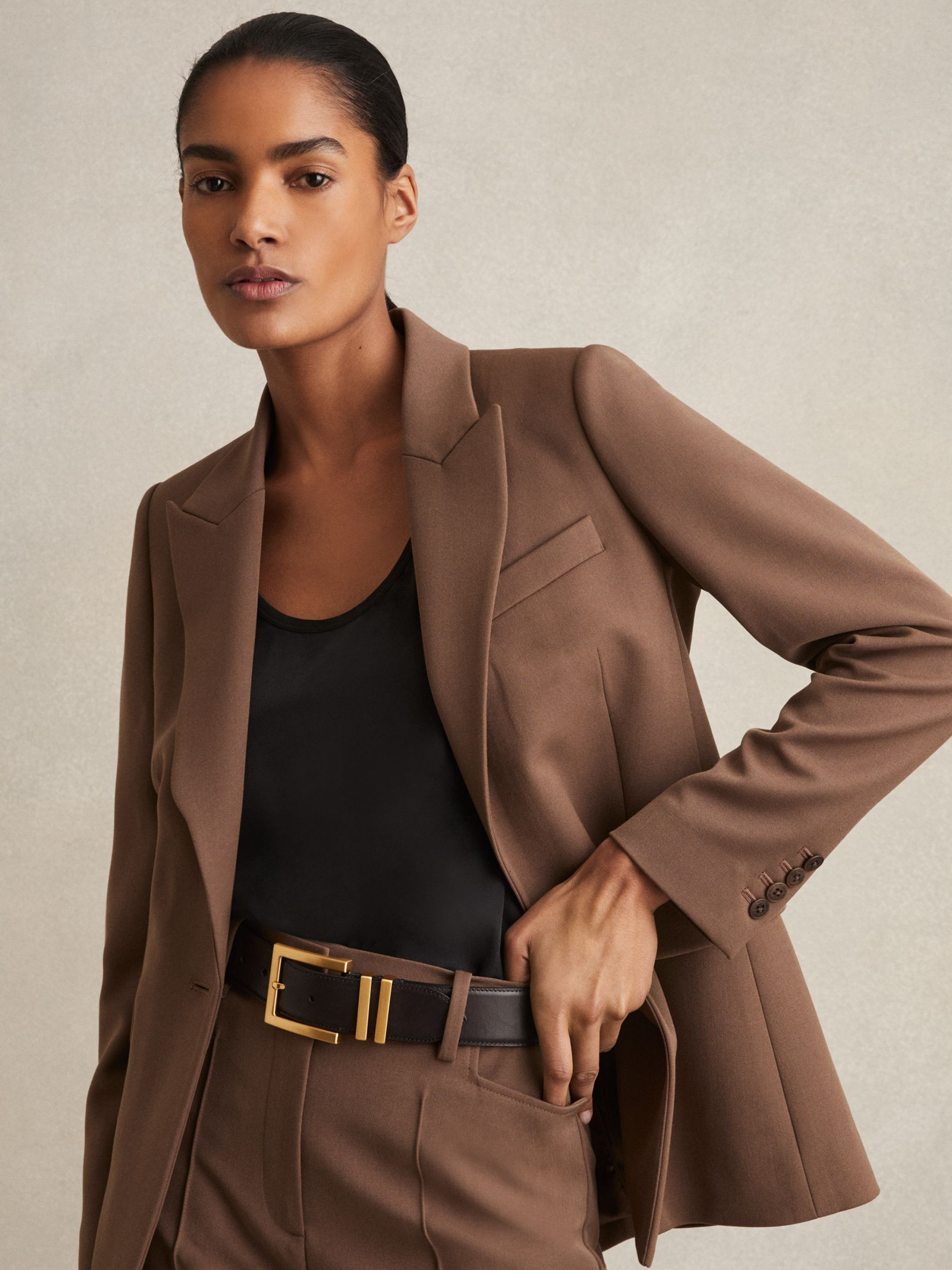 Reiss Leather Belt in Black - REISS | Reiss UK