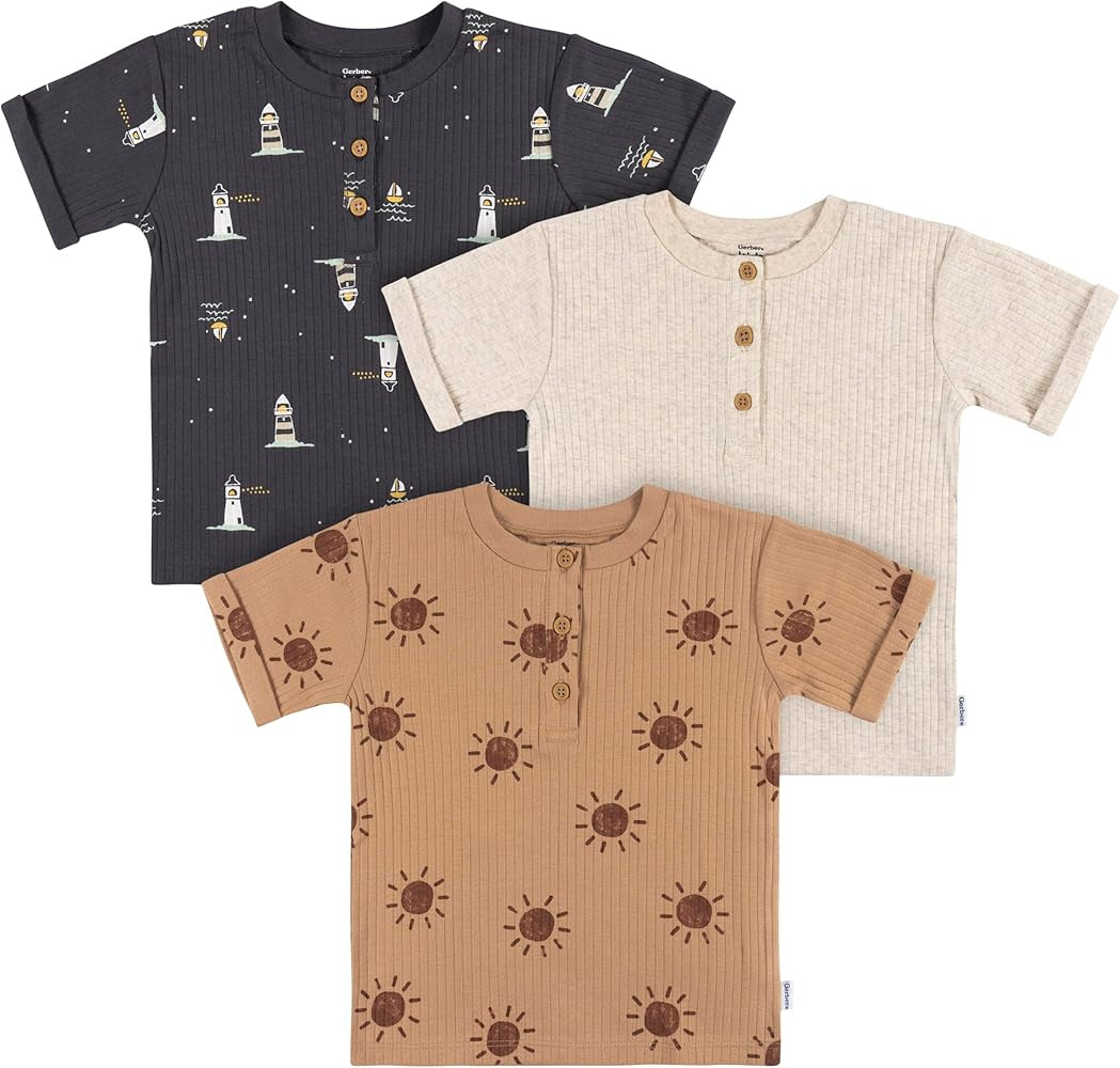 Gerber Baby Boys' Toddler 3-Pack Short Sleeve Pocket Tees | Amazon (US)