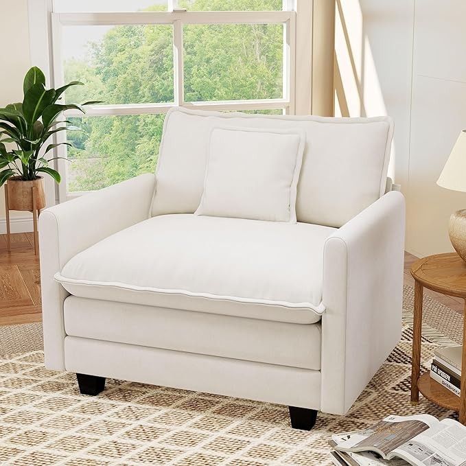 Hanherry 41.8” Oversized Accent Chair, Chenille Single Sofa Chair for Living Room, Modern Uphol... | Amazon (US)