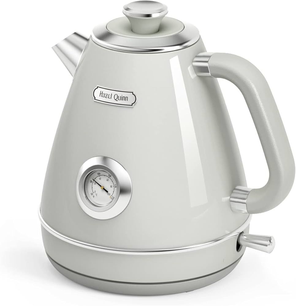 Hazel Quinn Retro Electric Kettle - 1.7 Liters / 57.5 Ounces Tea Kettle with Thermometer, All Sta... | Amazon (US)