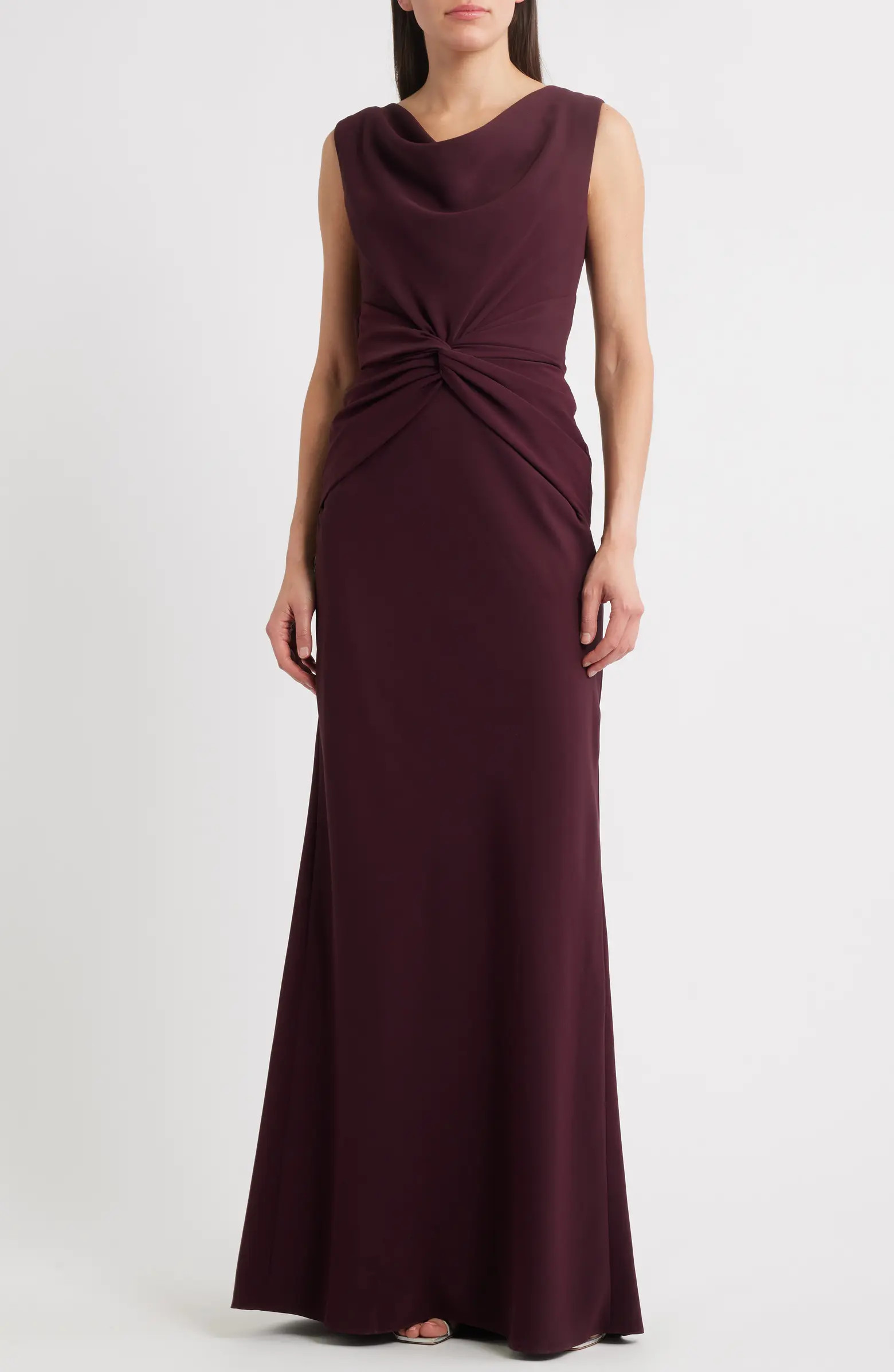 Gathered Waist Crepe Gown | Nordstrom